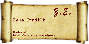 Zana Ernák névjegykártya